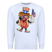 White 4th of july hot dog Premium Sweatshirt - BarkalooDesign