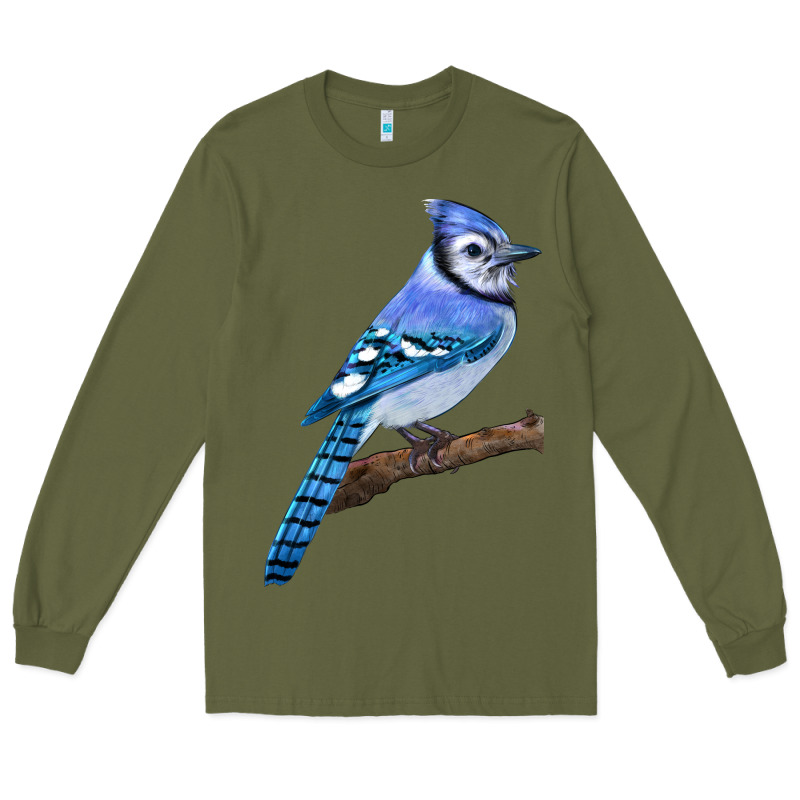 Blue Jay Bird Long Sleeve Tee by LillyAllenDesigns | Teevron