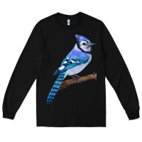 Black Blue Jay Bird Long Sleeve Tee - LillyAllenDesigns