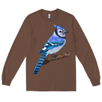 Chestnut Blue Jay Bird Long Sleeve Tee - LillyAllenDesigns
