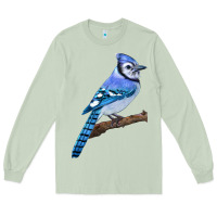 Matcha Blue Jay Bird Long Sleeve Tee - LillyAllenDesigns