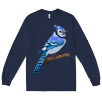 Navy Blue Jay Bird Long Sleeve Tee - LillyAllenDesigns