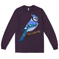 Plum Blue Jay Bird Long Sleeve Tee - LillyAllenDesigns