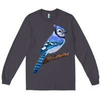 Smoke Blue Jay Bird Long Sleeve Tee - LillyAllenDesigns