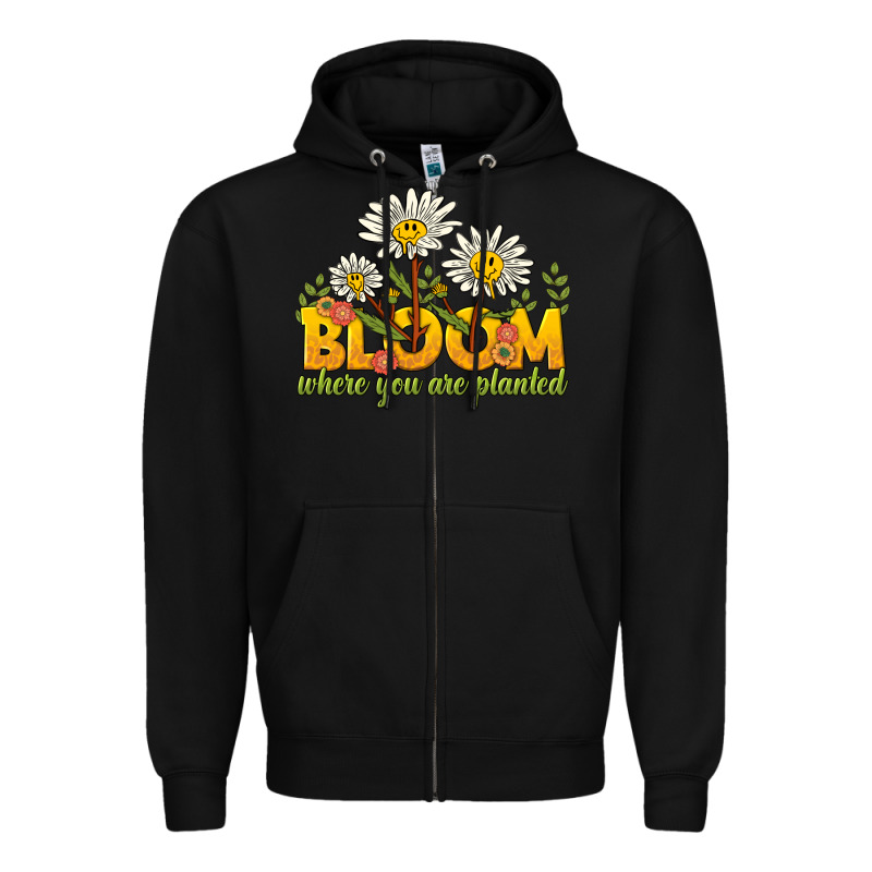 Bloom Where You Are Planted Zipper Hoodie by NancyCooperArtShop | Teevron