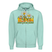 Seafoam bloom where you are planted Zipper Hoodie - NancyCooperArtShop