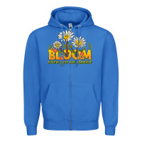 True Royal bloom where you are planted Zipper Hoodie - NancyCooperArtShop