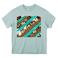 Arona turquoise glitter leopard and cowhide Heavy Core Tee - Artiststas