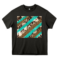 Asphalt turquoise glitter leopard and cowhide Heavy Core Tee - Artiststas