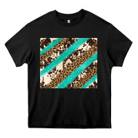 Black turquoise glitter leopard and cowhide Heavy Core Tee - Artiststas
