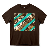 Chocolate Brown turquoise glitter leopard and cowhide Heavy Core Tee - Artiststas