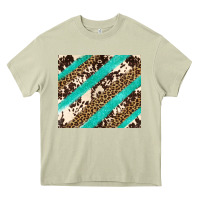 Mossy turquoise glitter leopard and cowhide Heavy Core Tee - Artiststas