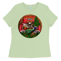 Matcha Baby Cow Christmas Ladies Tee - RanaPortraitStore