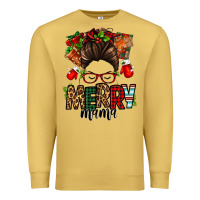 Antique Gold Christmas merry mama messy bun Premium Sweatshirt - Jasminsmagicworld