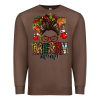 Chestnut Christmas merry mama messy bun Premium Sweatshirt - Jasminsmagicworld