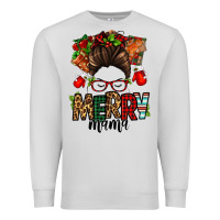 Dove Grey Christmas merry mama messy bun Premium Sweatshirt - Jasminsmagicworld