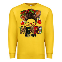 Lemon Christmas merry mama messy bun Premium Sweatshirt - Jasminsmagicworld