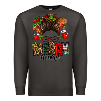 Smoke Christmas merry mama messy bun Premium Sweatshirt - Jasminsmagicworld