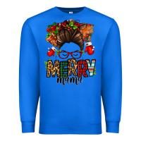 True Royal Christmas merry mama messy bun Premium Sweatshirt - Jasminsmagicworld