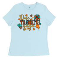Baby Blue one thankful yaya Ladies Tee - JahusDesignShop