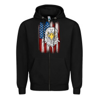 Black American flag eagle Zipper Hoodie - MaliasSmallBusiness
