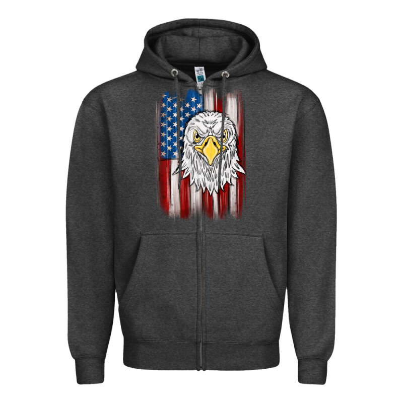 American Flag Eagle Zipper Hoodie by MaliasSmallBusiness | Teevron