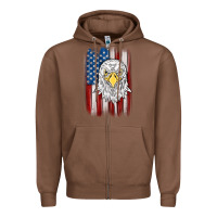 Chestnut American flag eagle Zipper Hoodie - MaliasSmallBusiness