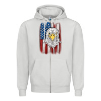 Dove Grey American flag eagle Zipper Hoodie - MaliasSmallBusiness