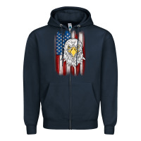 Navy American flag eagle Zipper Hoodie - MaliasSmallBusiness