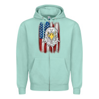 Seafoam American flag eagle Zipper Hoodie - MaliasSmallBusiness