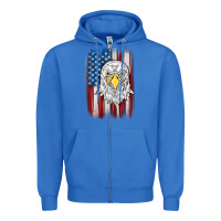True Royal American flag eagle Zipper Hoodie - MaliasSmallBusiness
