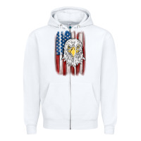 White American flag eagle Zipper Hoodie - MaliasSmallBusiness