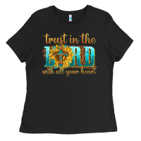 Black trust in the lord with all your heart Ladies Tee - texasbilliewilder