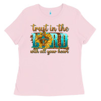 Bubblegum Pink trust in the lord with all your heart Ladies Tee - texasbilliewilder