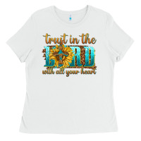 White trust in the lord with all your heart Ladies Tee - texasbilliewilder