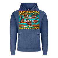 Football Turquoise Sunflower Vintage Hoodie | Teevron