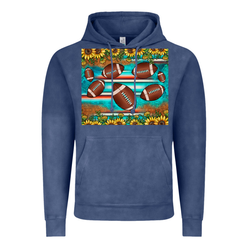 Football Turquoise Sunflower Vintage Hoodie by JahusDesignShop | Teevron