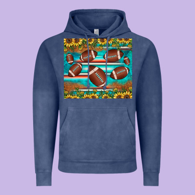 Football Turquoise Sunflower Vintage Hoodie Designed By Jahusdesignshop