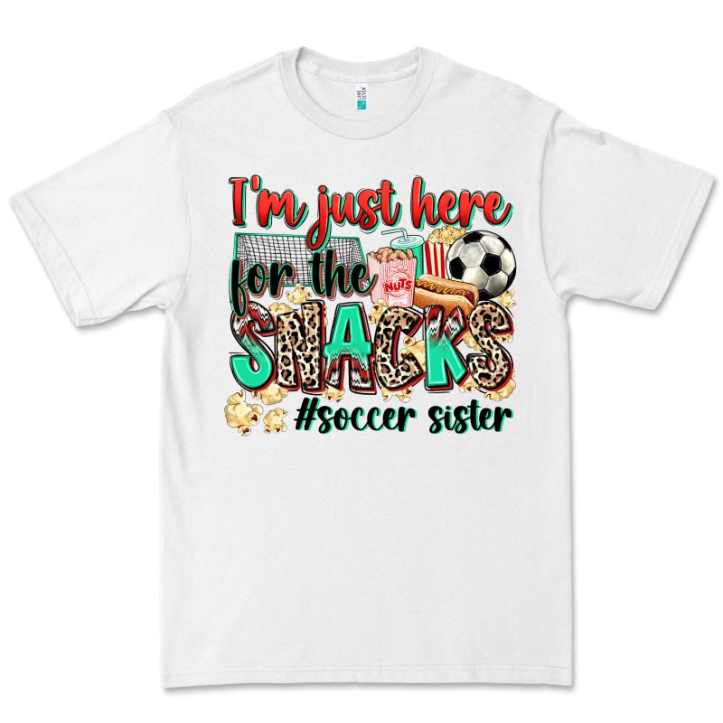 I'm Just Here For The Snacks #soccer Sister Premium Tee by Zillion Design Studio | Teevron