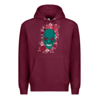Burgundy Skull with flowers Premium Hoodie - Bettercallsaul