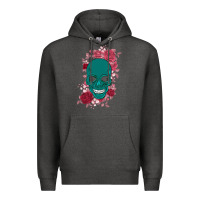 Charcoal Heather Skull with flowers Premium Hoodie - Bettercallsaul