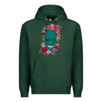 Sports Green Skull with flowers Premium Hoodie - Bettercallsaul