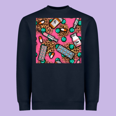 Medicines And Pills Seamless Pattern Heavyweight Sweatshirt Designed By Bundleandbundleshop
