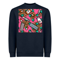 Navy Medicines And Pills Seamless Pattern Heavyweight Sweatshirt - BundleAndBundleShop