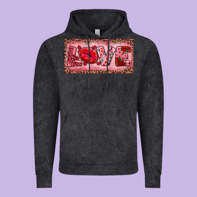 Pink Love Kiss Valentine's Day Vintage Hoodie Designed By Ranaportraitstore