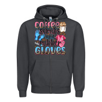 Smoke coffee scrubs and rubber gloves Zipper Hoodie - NancyCooperArtShop