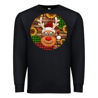 Black cute reindeer head Christmas Premium Sweatshirt - Jasminsmagicworld