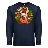 Navy cute reindeer head Christmas Premium Sweatshirt - Jasminsmagicworld