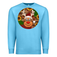 Ocean Blue cute reindeer head Christmas Premium Sweatshirt - Jasminsmagicworld