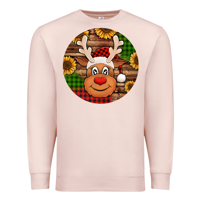Cute Reindeer Head Christmas Premium Sweatshirt by Jasminsmagicworld | Teevron
